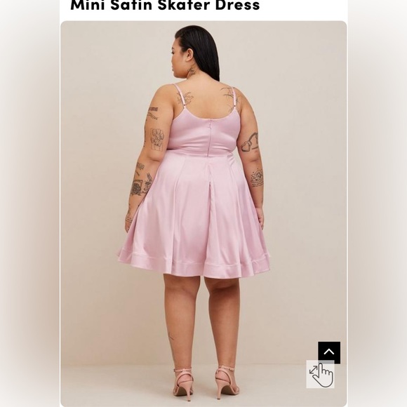 Pink Satin Skater Dress - Picture 2 of 10